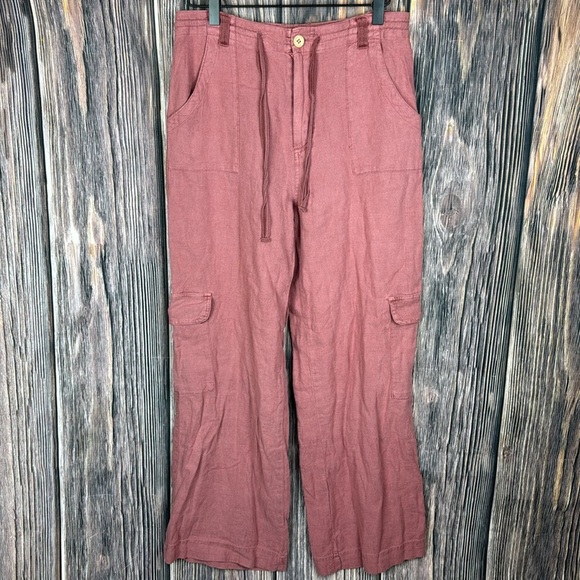 NWT Rose Colored Linen Pants- Size Medium - Picture 1 of 12
